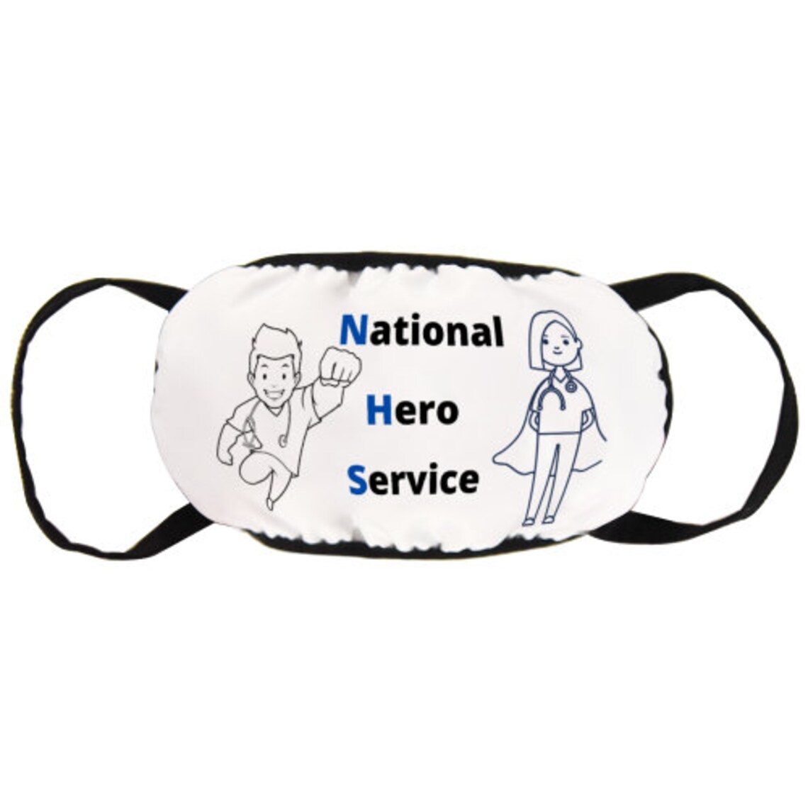 White face mask NHS hero design mouth cover protector face Etsy