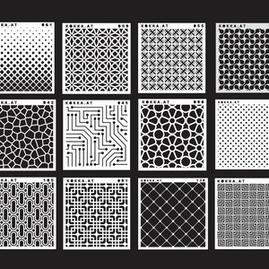 Plastic stencil with geometric pattern - set04