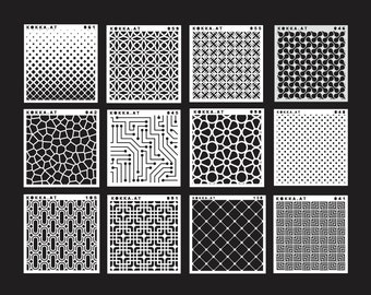 Plastic stencil with geometric pattern - set04