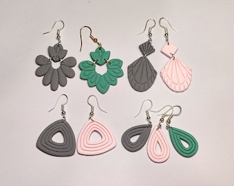 Designer earrings, handmade earrings, polymer clay earrings