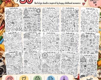 Doodle of the Day: Childhood Memories | 50 Printable Coloring Pages