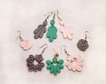 Designer earrings, handmade earrings, polymer clay earrings