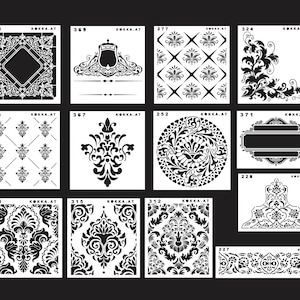 Plastic stencil big & small sizes with geometric pattern - s16