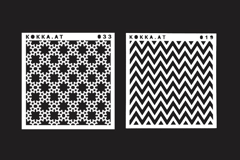 Plastic stencil with geometric pattern set01 Bild 7