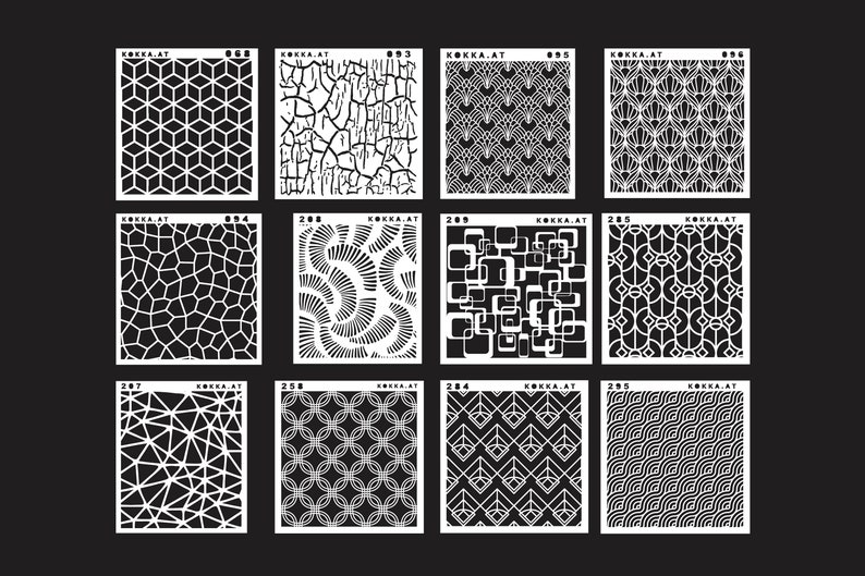 Plastic stencil big & small sizes with geometric pattern s21 Bild 1