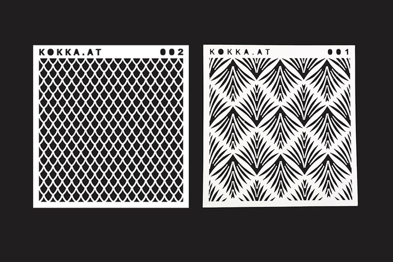 Plastic stencil with geometric pattern set01 Bild 3