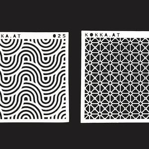 Plastic stencil with geometric pattern set01 Bild 5