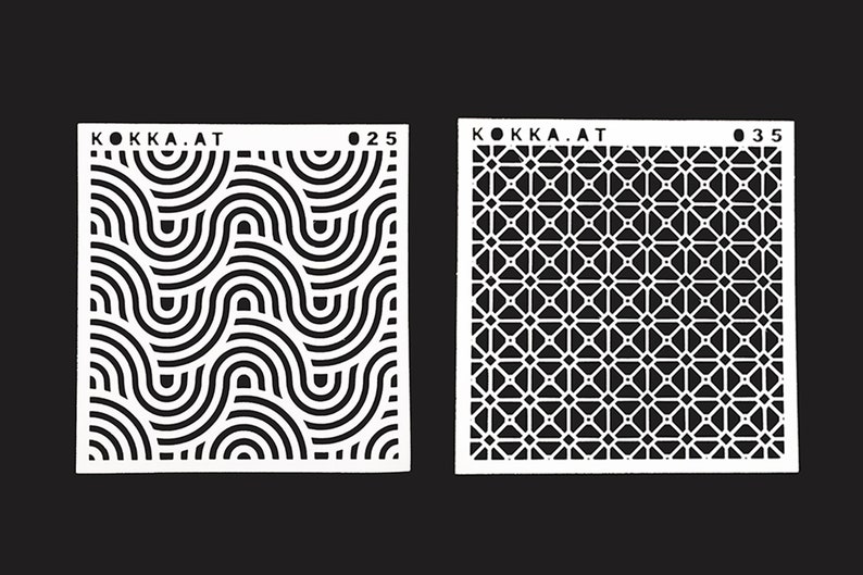 Plastic stencil with geometric pattern set01 Bild 5