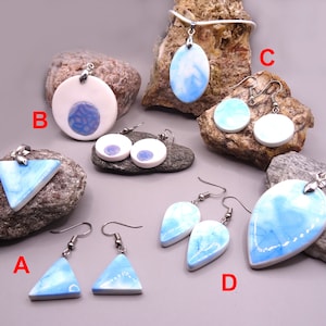 Blaue Anhänger und Ohrringe Schmuckset Set Schmuck Schmuckstück Geschenk