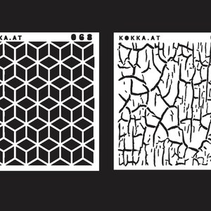 Plastic stencil big & small sizes with geometric pattern s21 zdjęcie 2
