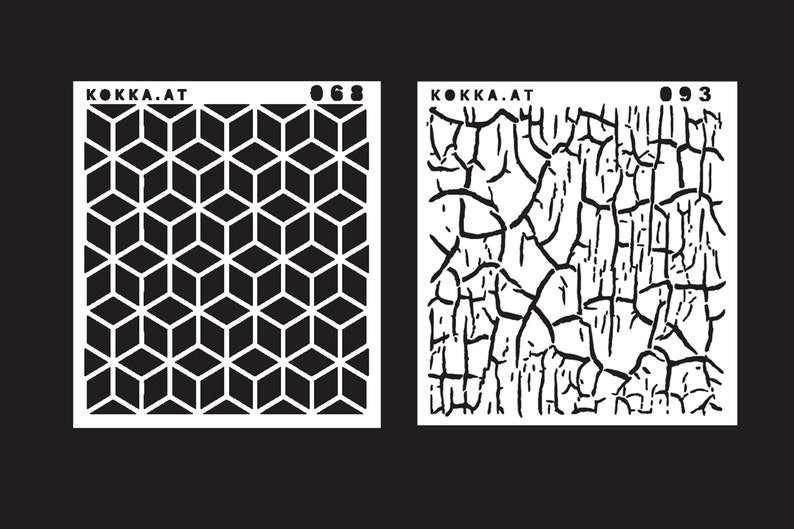 Plastic stencil big & small sizes with geometric pattern s21 zdjęcie 2