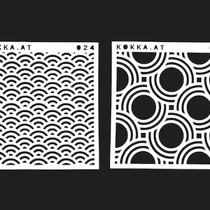 Plastic stencil with geometric pattern set01 Bild 6