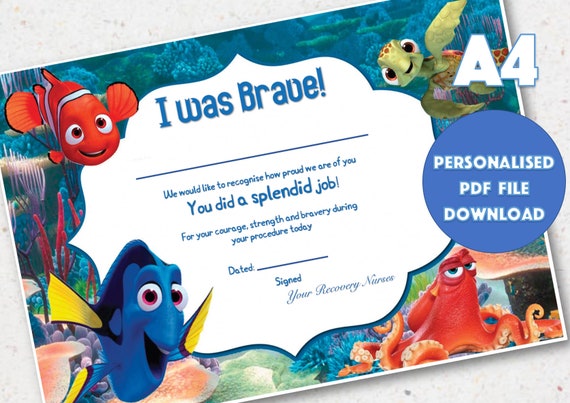 Printable Themed Bravery Certificate Personalised Kids | Etsy Australia