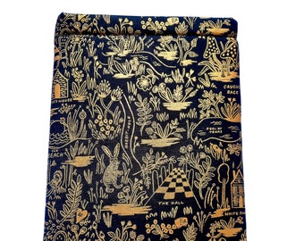 Book sleeve for books, padded book sleeve, Rifle Paper Co. " Magic Forest" book pouch for books or tablets. Three sizes to choose from.