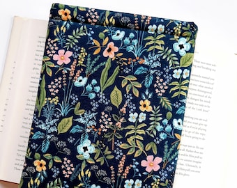 Book sleeve for books padded book sleeve Rifle Paper co. book sleeve book pouch book cover for books bookish gift Large book sleeve medium