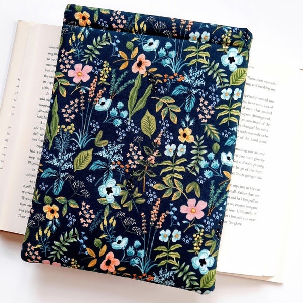 Book sleeve for books padded book sleeve Rifle Paper co. book sleeve book pouch book cover for books bookish gift Large book sleeve medium