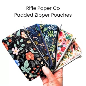 Rifle Paper Co. Padded Zipper Pouch: Sunglasses Soft Case, Floral Bag