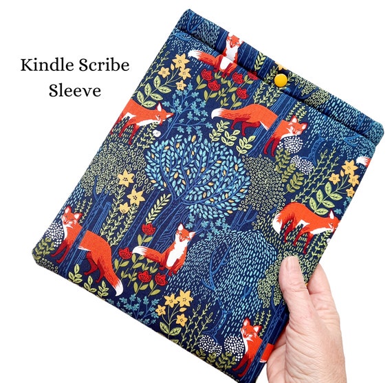 Kindle Scribe Case/ Padded Kindle Scribe Sleeve/ Kindle Scribe Cover With  Snap Closure/ Cute Fox Print/ Scribe Pouch With Snap Button 