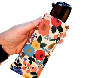Floral Sunglasses Case: Padded Eyeglasses Sleeve, Rifle Paper Co. Fabric