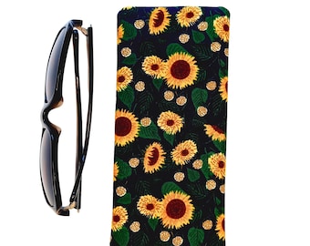 Rifle Paper Co. Sunflower Glasses Case: Padded Eyeglass Sleeve, Protection for Eyewear