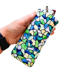 Stained Glass Fabric Eyeglass Case, Padded Glasses Sleeve image 2