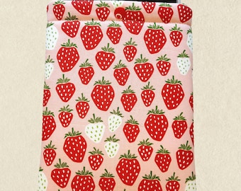 Padded Kindle Sleeve with Snap: Pouch for Kindle E-readers, Strawberry Paperwhite Cover