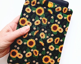 Sunflower Kindle Sleeve: Padded E-reader Case with Snap, Rifle Paper Co Fabric