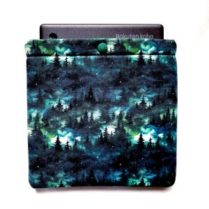 Padded Kobo Sleeve with Snap: Winter Forest E-reader Case, Fantasy Libra Cover