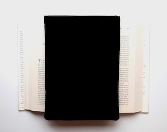 Padded Book Sleeve: Solid Black Cotton, Book/Tablet Protector