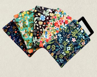 Rifle Paper Co. Kindle Sleeve: Padded E-reader Case with Snap, Several Fabric Options, Handmade