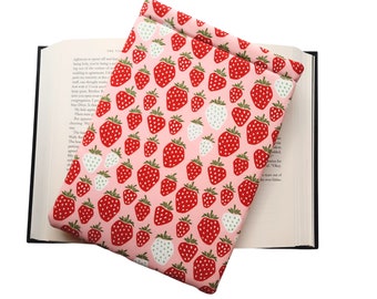 Strawberry Book Sleeve: Padded Book Cover, Bookish Gift