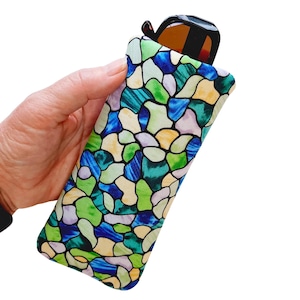 Stained Glass Fabric Eyeglass Case, Padded Glasses Sleeve image 1