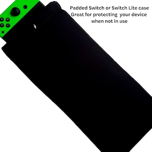 May include: Black padded case for a Nintendo Switch or Switch Lite console. The case is designed to protect the console when not in use.