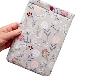 Floral iPad mini 6/7 Padded Sleeve: Secure Snap Pouch