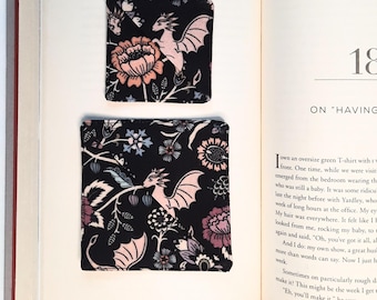 Dragon Floral Corner Bookmark: Bookish Reading Gift