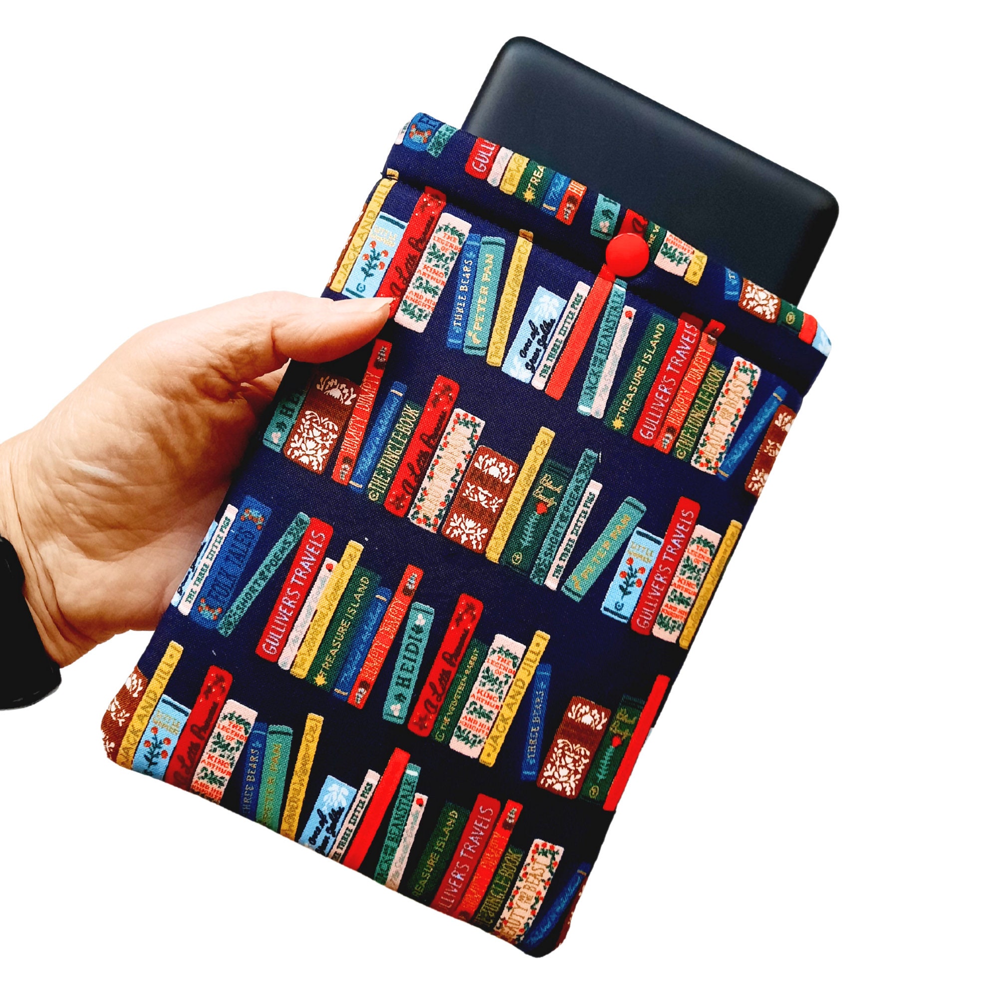 Kindle sleeve for all Kindle models made with Rifle Paper Co. "Book Club"