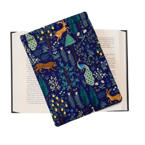 Book sleeve for books, padded book sleeve, pretty Rifle Paper Co. book pouch to protect your books or tablets. Three sizes to choose from.