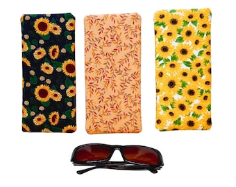 Soft Eyeglasses Case: Padded Soft Glasses Sleeve, Sunflower Sunglasses Pouch