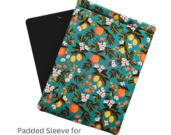 iPad sleeve, padded iPad case made with Rifle Paper Co. fabrics. Choose fabric and device in drop down menu.