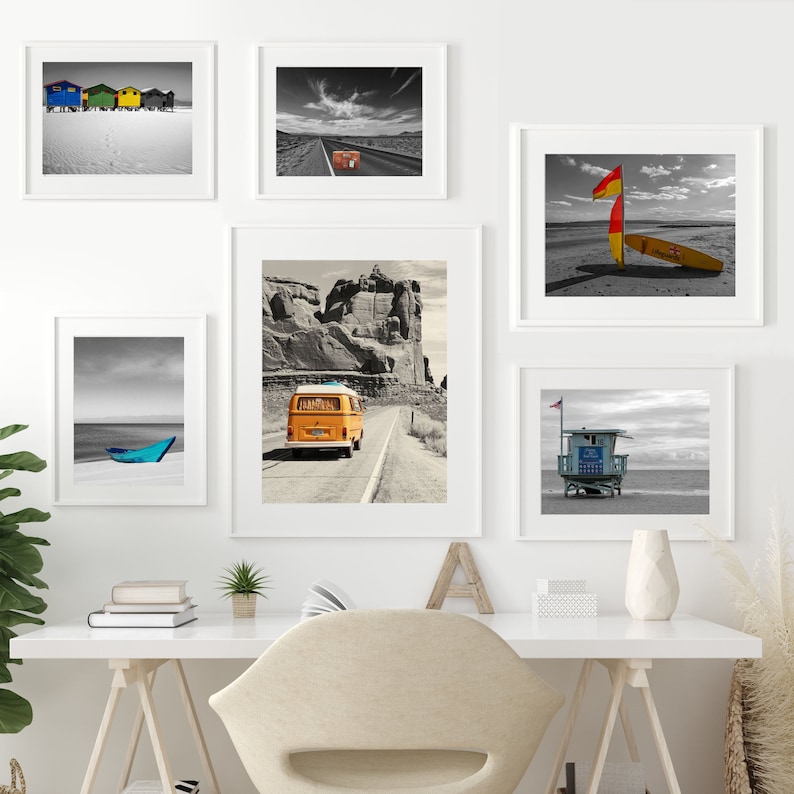 Traveling Photo Prints Wall Art Set of 6 Prints Travel Picture Wall Art Download Travel Poster Black and White Prints Printable Wall Art