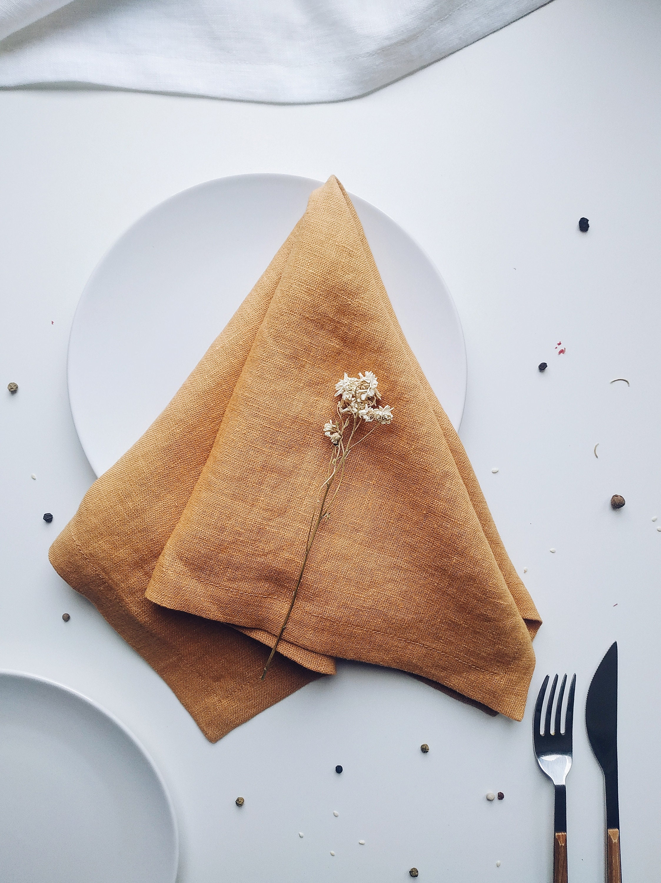 Organic Linen Napkins. Stonewashed soft Set of linen napkins. Etsy