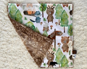 Camping Animal Minky Lovey: Boho Fawn Deer Security Blanket