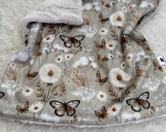 Butterfly Minky Lovey & Blanket Set - Soft Baby Girl Minky Blanket, Whimsical Baby Shower Gift Newborn Girls, Cozy  Adorable Nursery Gift