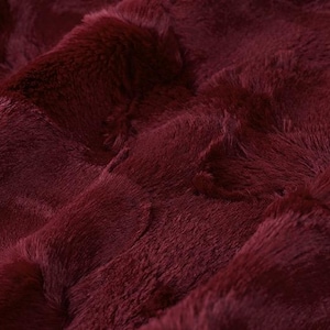 Merlot hide Shannon fabric by the yard, minky fabric to make your DIY projects, plush fabric for blankets, animals, and scarves