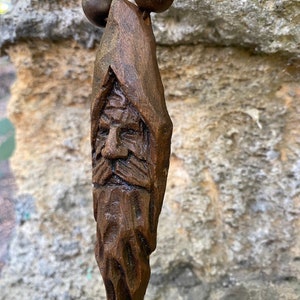 Forest Man Wooden Pendant Accessories Men Women, Wood Carved Face Tree Spirit Pendant Unique Gift HandMade, Wise Whimsical Woodsman Necklace