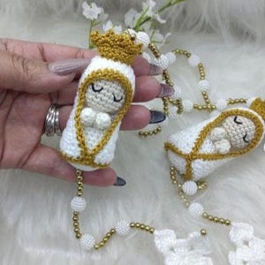 PDF - Rosário com Santinha em Amigurumi de Crochê ( Arquivo digital)