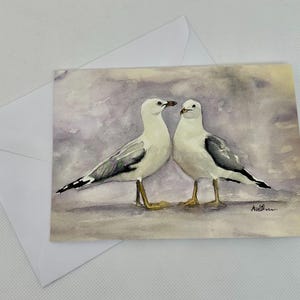 Biglietto di auguri con gabbiano/uccello adatto a qualsiasi occasione.