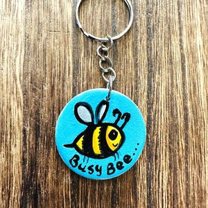 Bee keyring (hand painted)