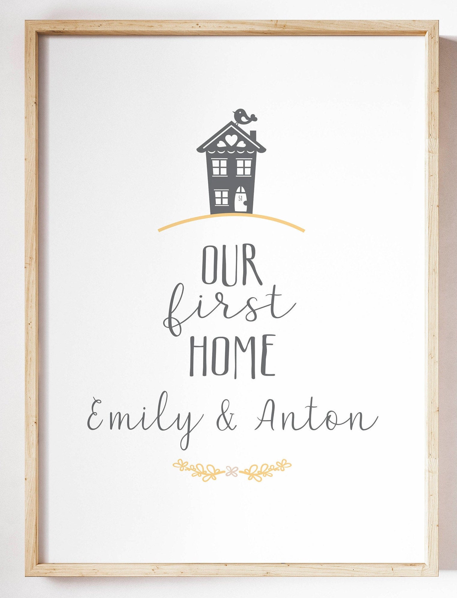 Our First home A4 Print Personalised with name and house | Etsy