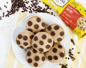 Felt Food Chocolate Chip Cookies - Handmade Fake Plush Toys